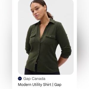 The Gap Modern Utility Soft & Stretchy Button In Mistletoe.